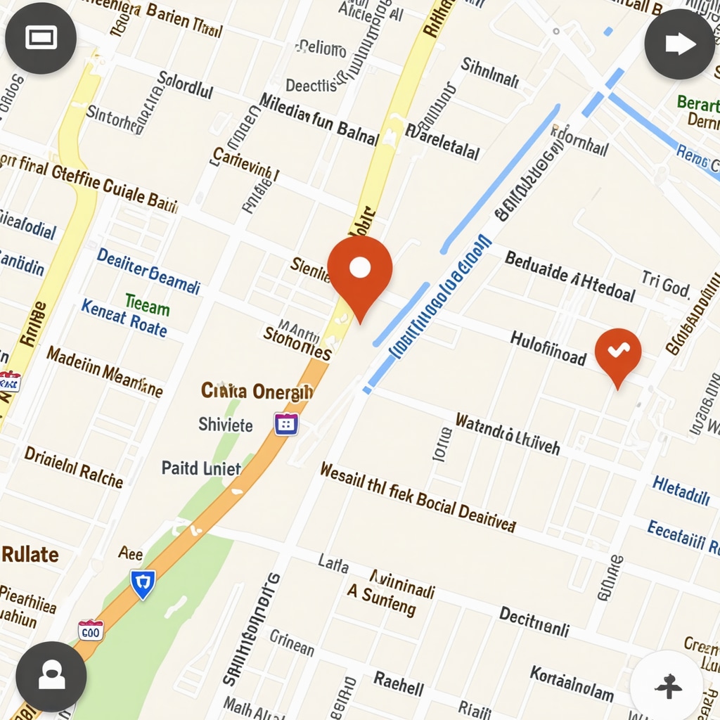 A digital map with AR features and voice search icons highlighting future local SEO trends.