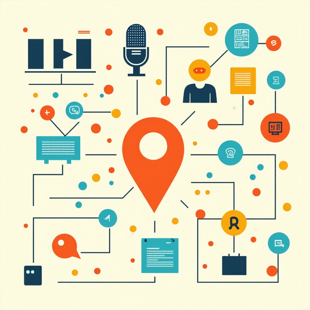 Diagram illustrating schema, voice search, and AI in local SEO