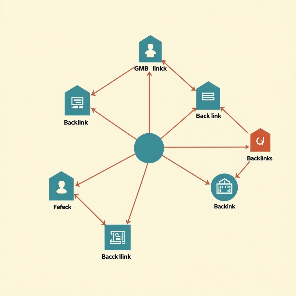 Diagram illustrating diverse local backlinks from directories, influencers, and niche communities connecting to Google My Business profile.