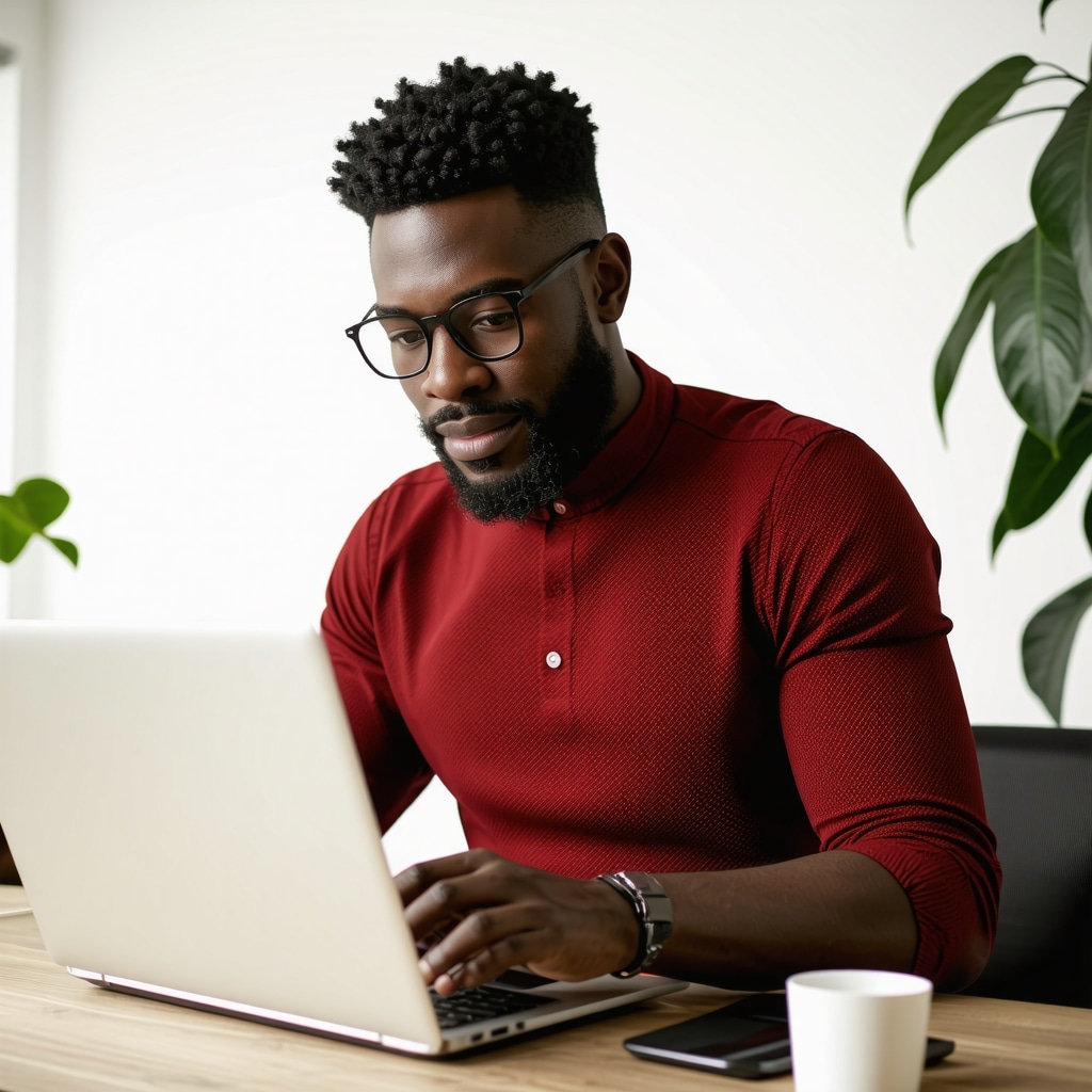 Business owner creating a Google My Business post on a laptop for local SEO