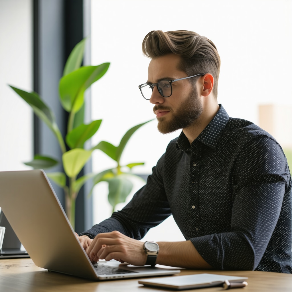 Business owner reviewing local SEO data with digital devices