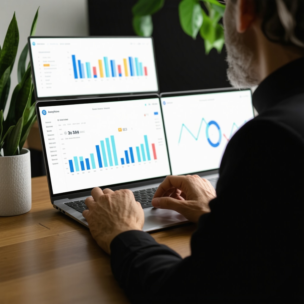 Business owner analyzing analytics for local SEO optimization