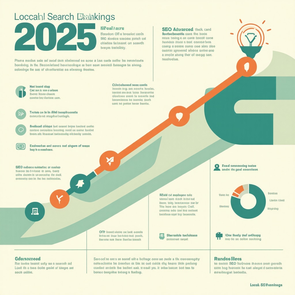 Infographic illustrating increased local search rankings using SEO strategies in 2025.