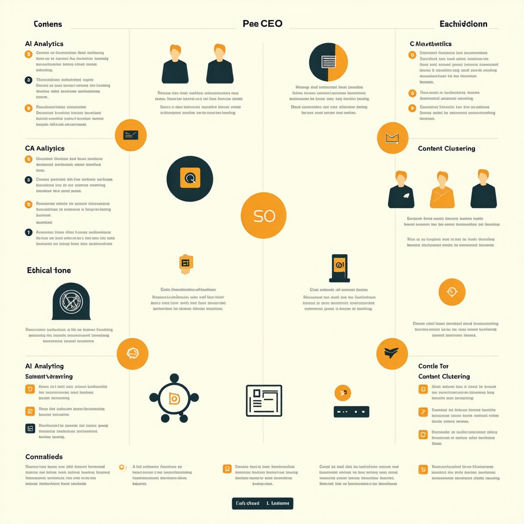 Diagram illustrating advanced local SEO strategies with AI, content clusters, and ethical practices.