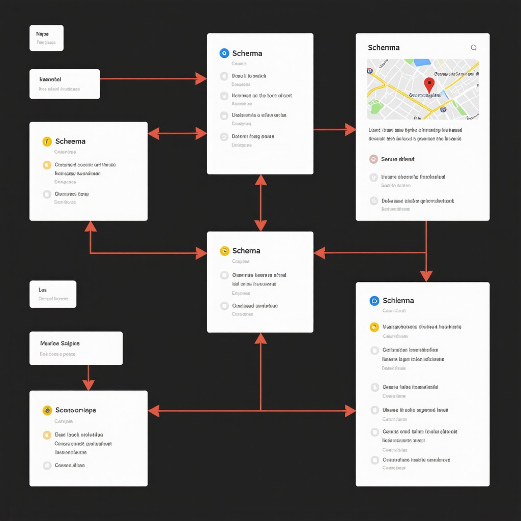 Diagram showing local schema markup implementation for enhanced Google Maps listings.