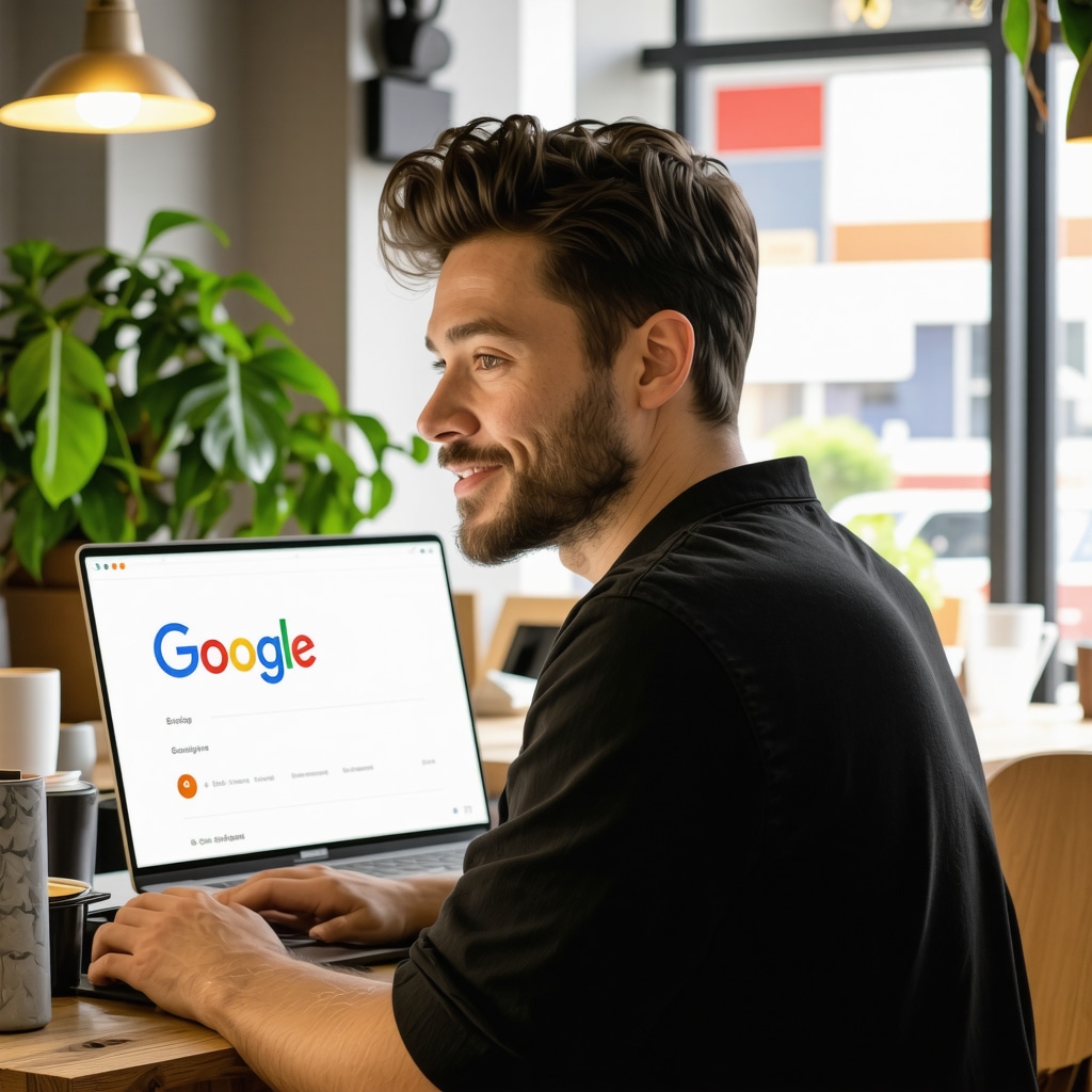 Business owner updating Google My Business description
