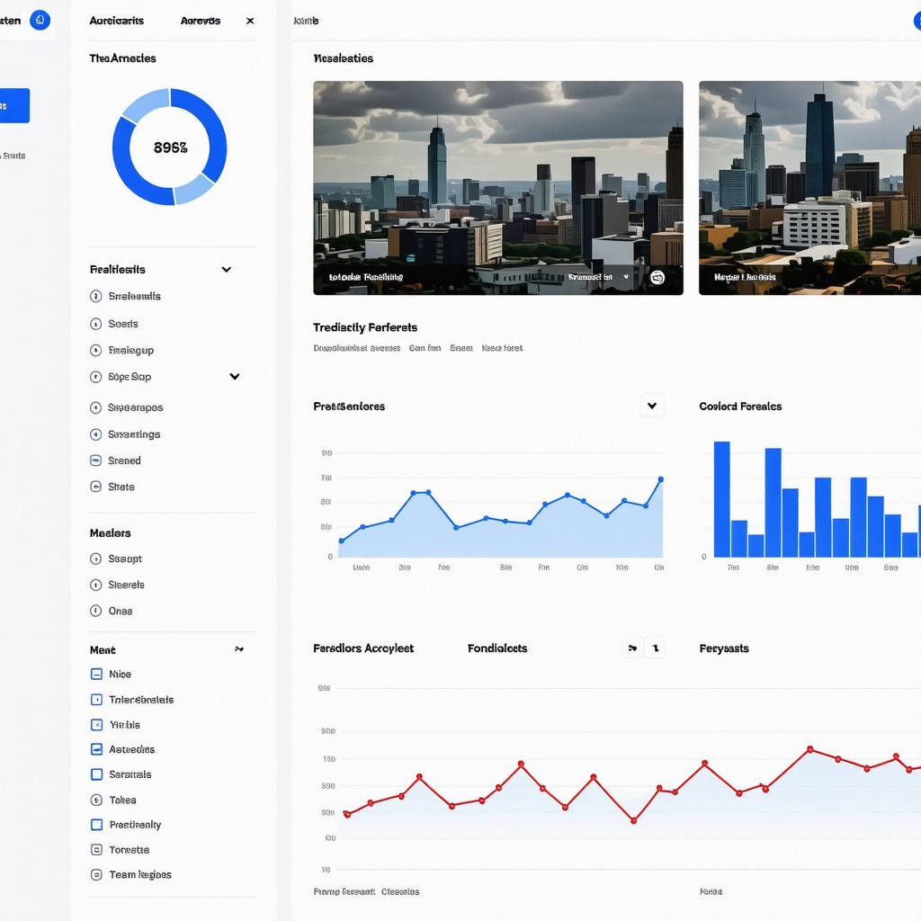 Screenshot of local SEO analytics dashboard with trend forecasts