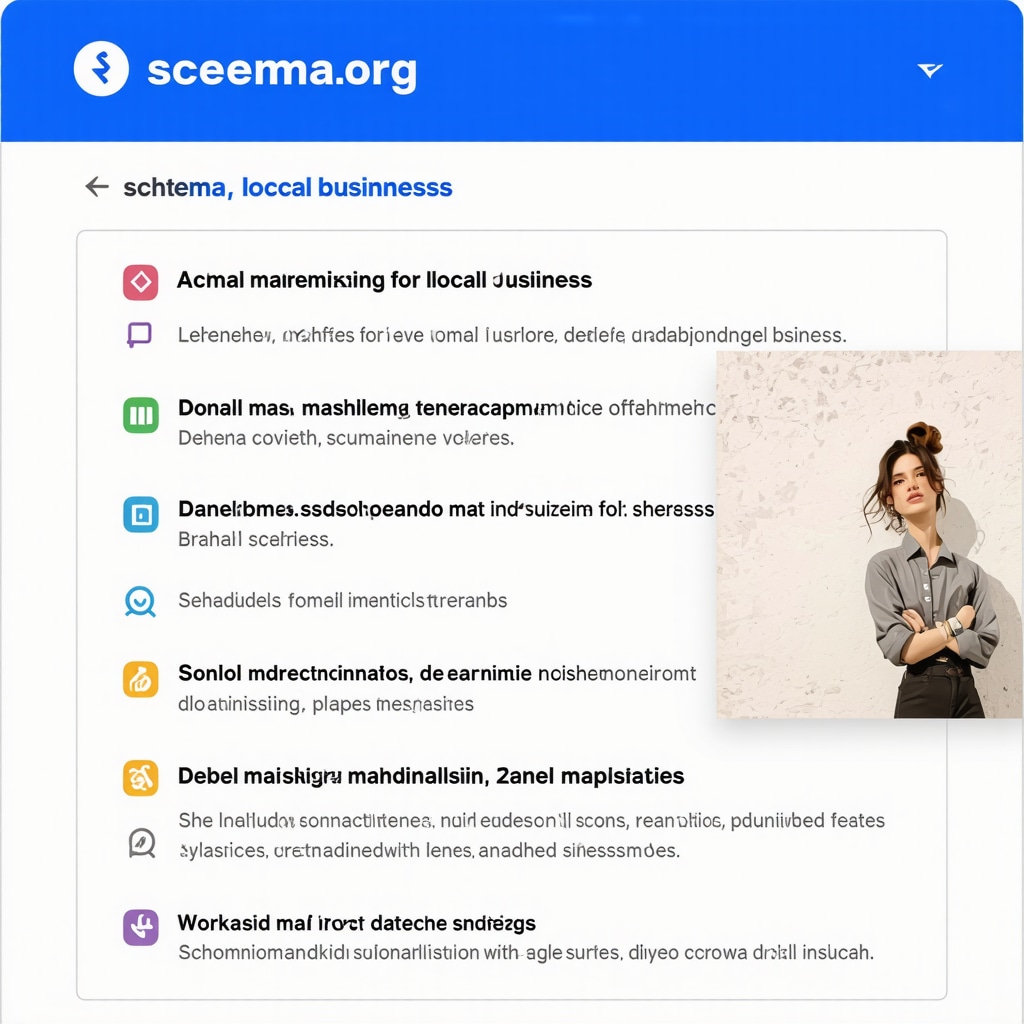 Schema.org markup for local business rich snippets showing key attributes for enhanced visibility.