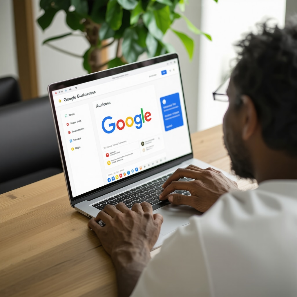 Digital marketer working on SEO optimization for local business