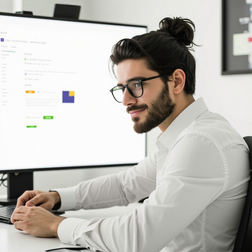 Business owner adding schema.org structured data to website for enhanced local search visibility