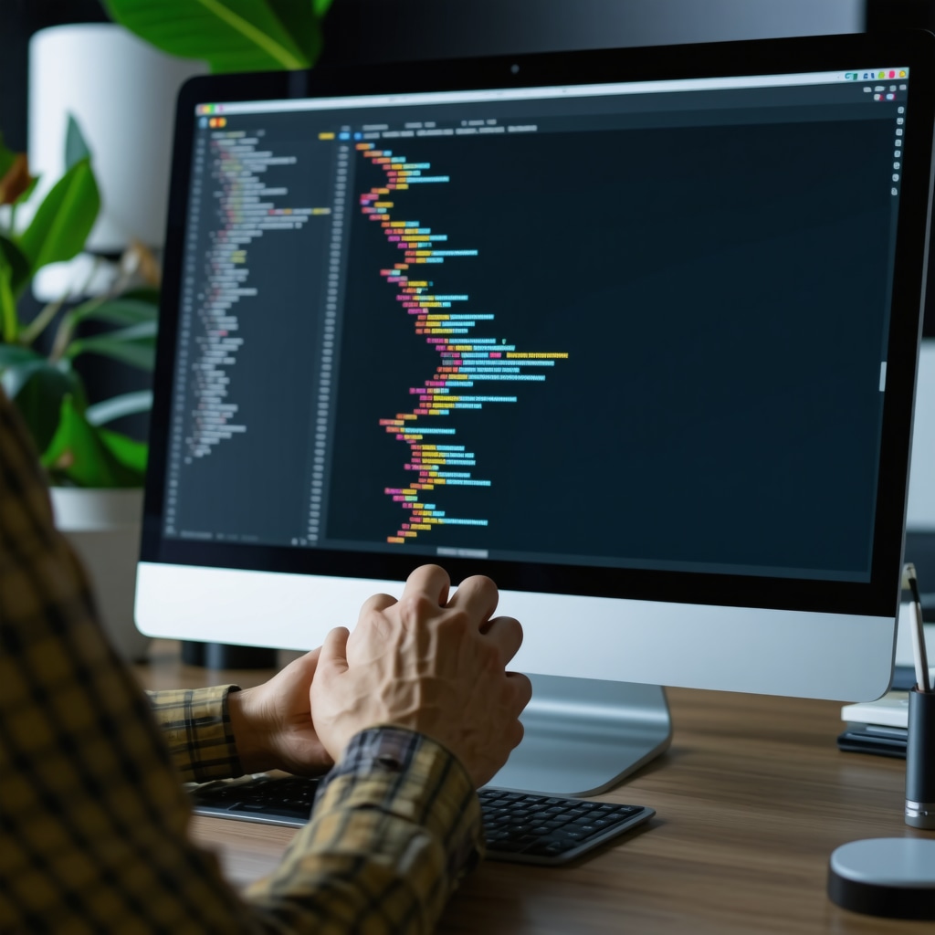 Web developer adding schema markup code to a business website to improve local SEO.
