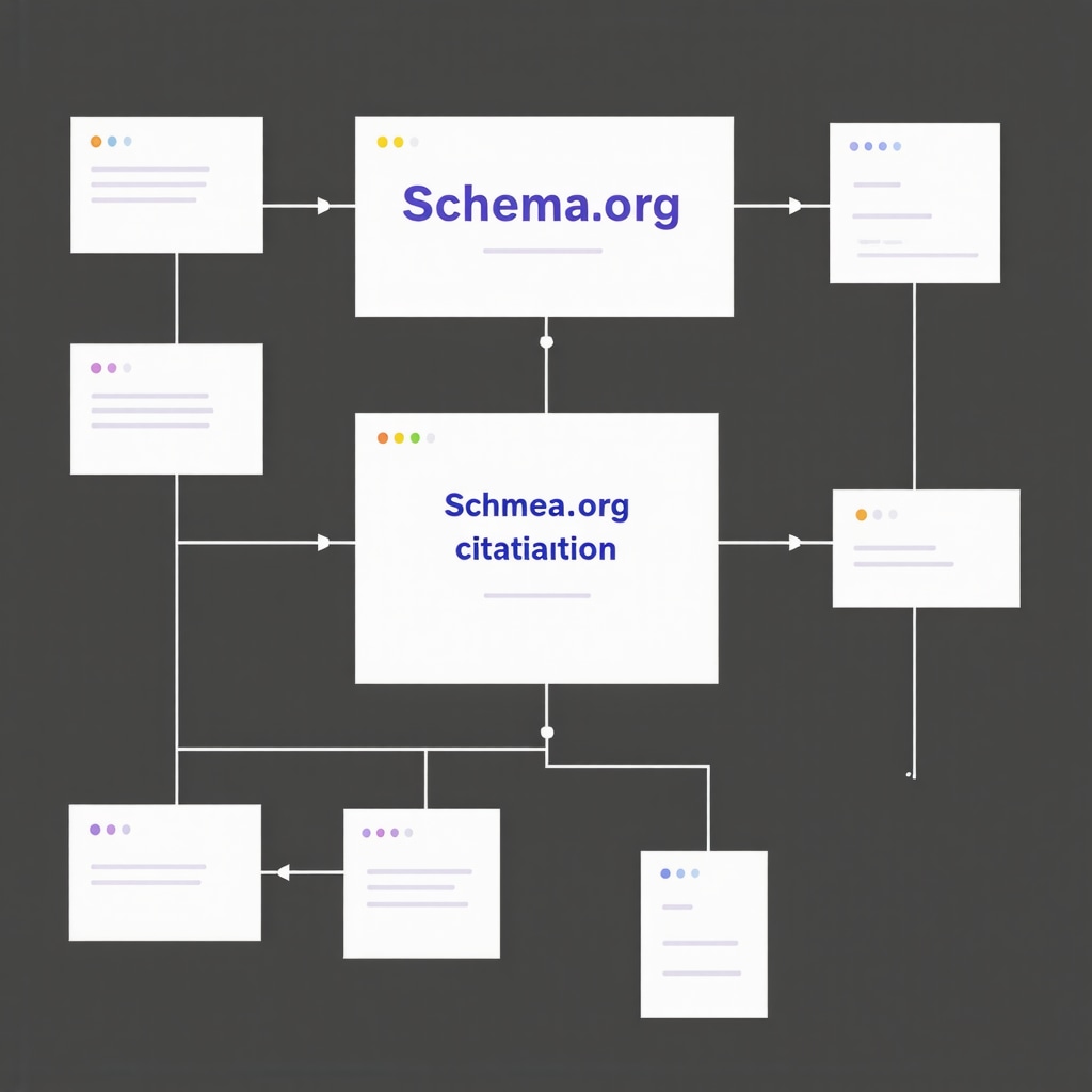 Diagram illustrating structured data implementation across citation sources for improved local search ranking