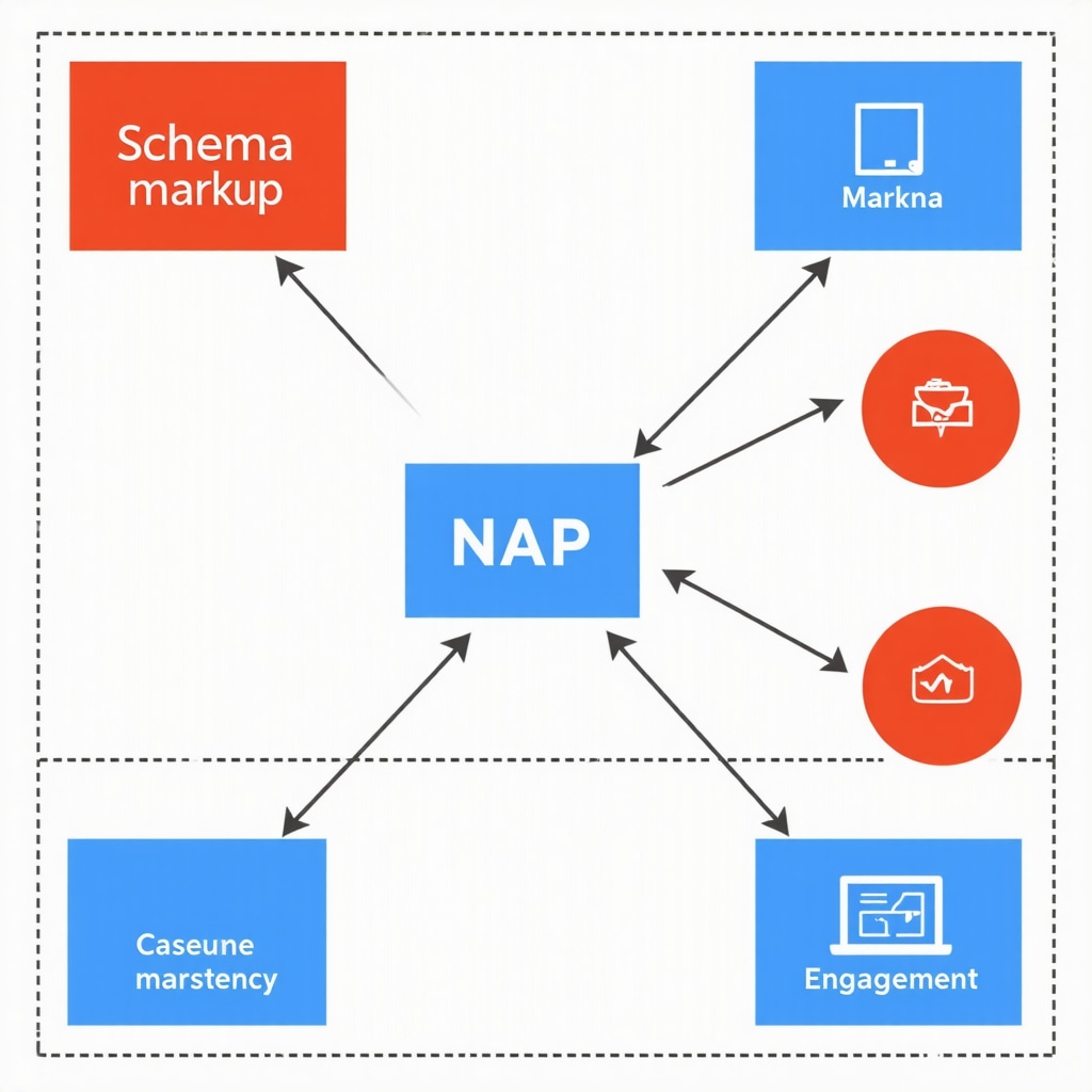 Diagram illustrating the connection between structured data, citation consistency, and user engagement for local SEO success.