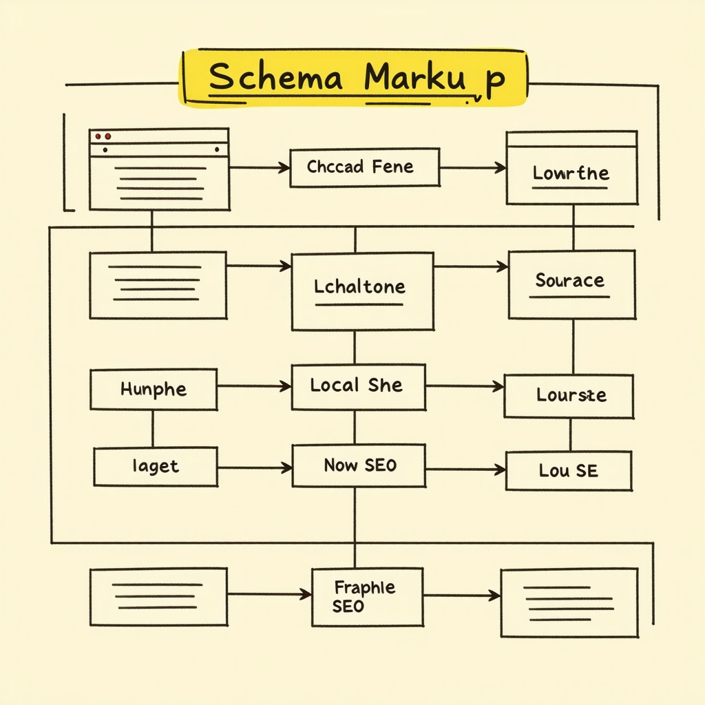 Diagram showing schema.org markup integration in website code