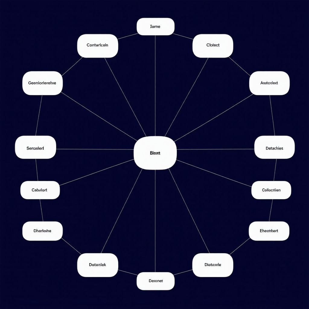 Illustration of interconnected semantic keywords enhancing Google My Business profile