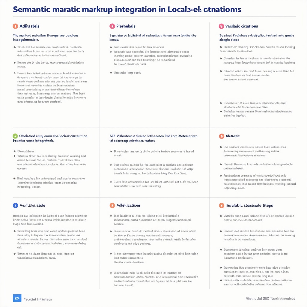 Infographic showing semantic markup integration process for local citations