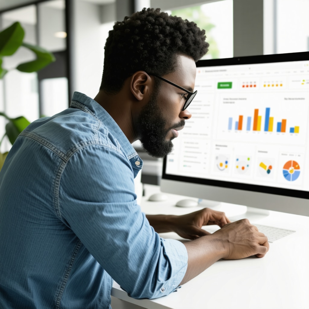 Business owner analyzing customer reviews with sentiment analysis tools