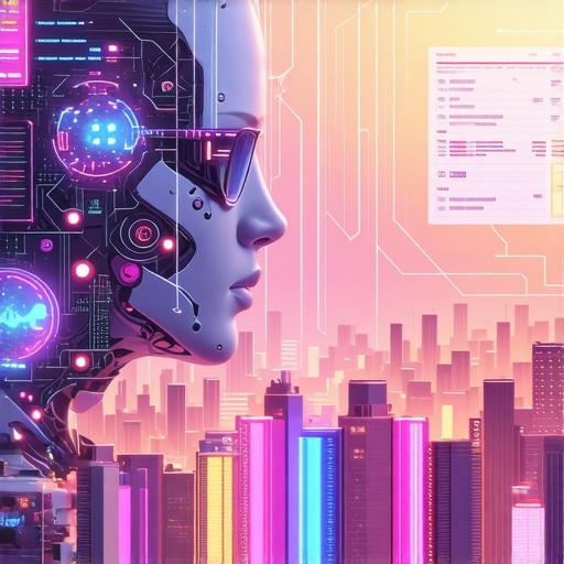 Futuristic AI system analyzing local SEO data signals