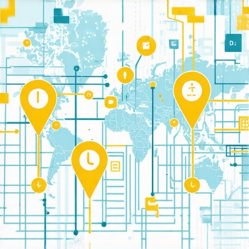 Futuristic digital map showing AI analytics icons and local business markers