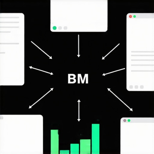 Diagram showing AI analysis and semantic search enhancing GMB category relevance