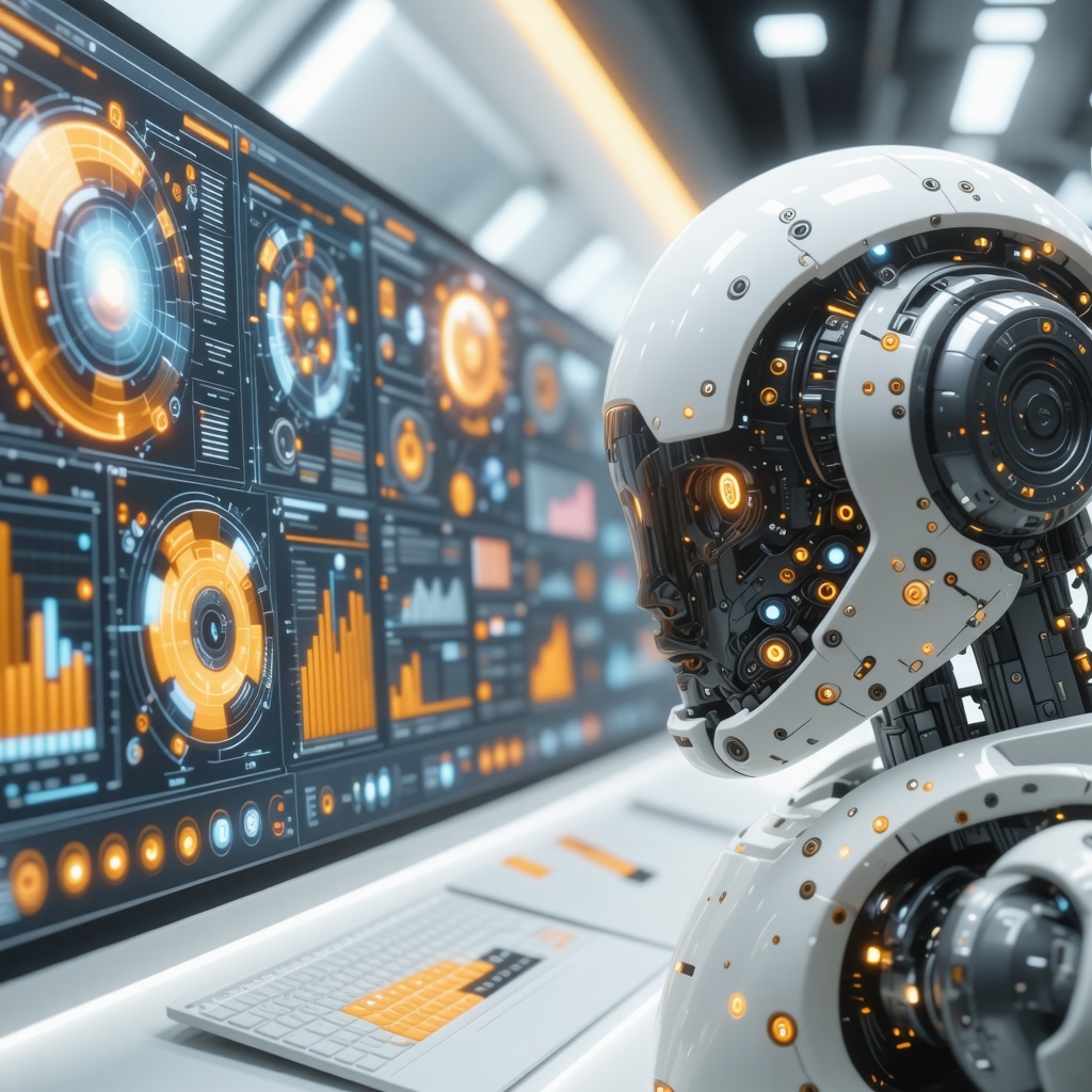 Futuristic AI tools analyzing local search data for SEO optimization