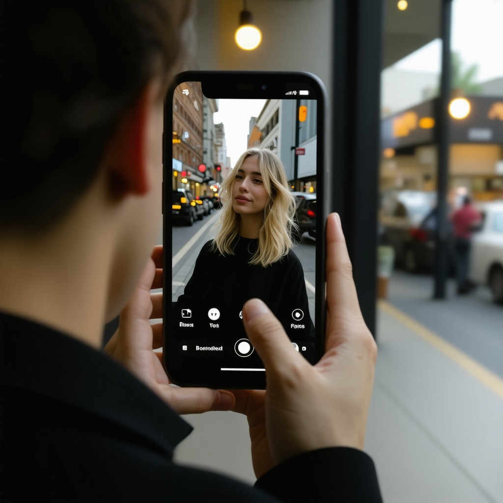 Augmented reality features showcasing a local business on a smartphone screen.
