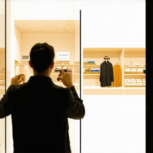 Customer using AR app to explore local business store virtually
