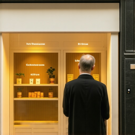 AR visualization of a storefront with digital info overlay