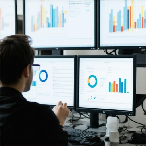 Expert managing multiple citation sources on screens for local SEO optimization.