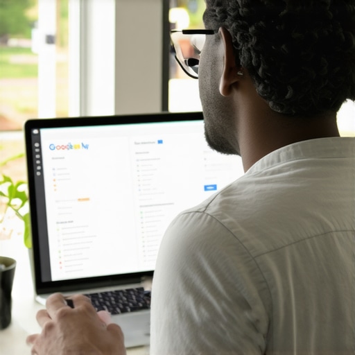 Business owner reviewing local SEO and GMB categories on a computer