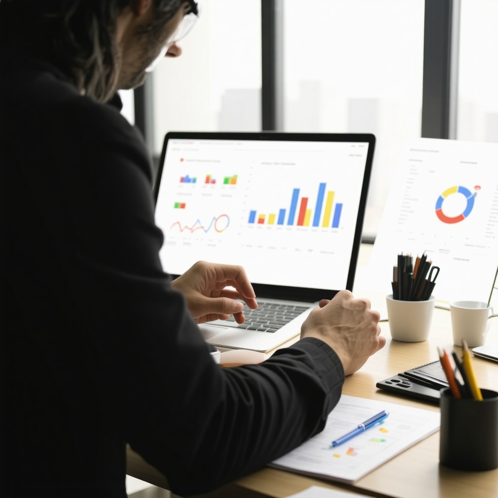SEO analyst analyzing local search metrics on a digital dashboard