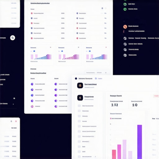 Futuristic dashboard showing AI-driven local SEO analytics and data visualizations