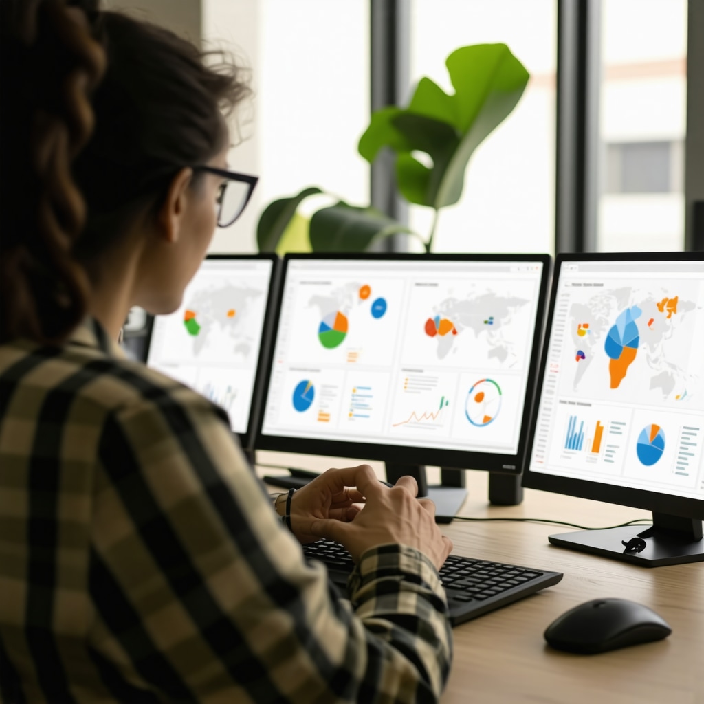 Digital marketing team analyzing local SEO data with graphs and maps.
