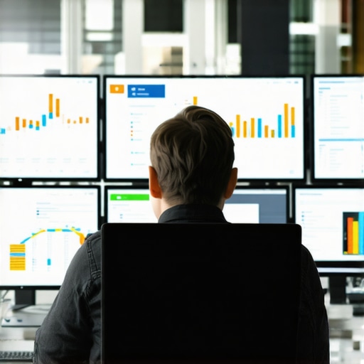 Professional analyzing local SEO analytics in an office setting