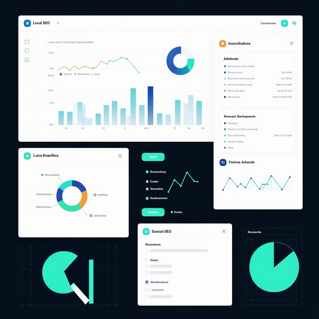Schema markup and AI analytics dashboard visual for local SEO