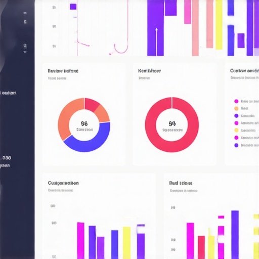 Review sentiment analysis dashboard with colorful graphs and data insights
