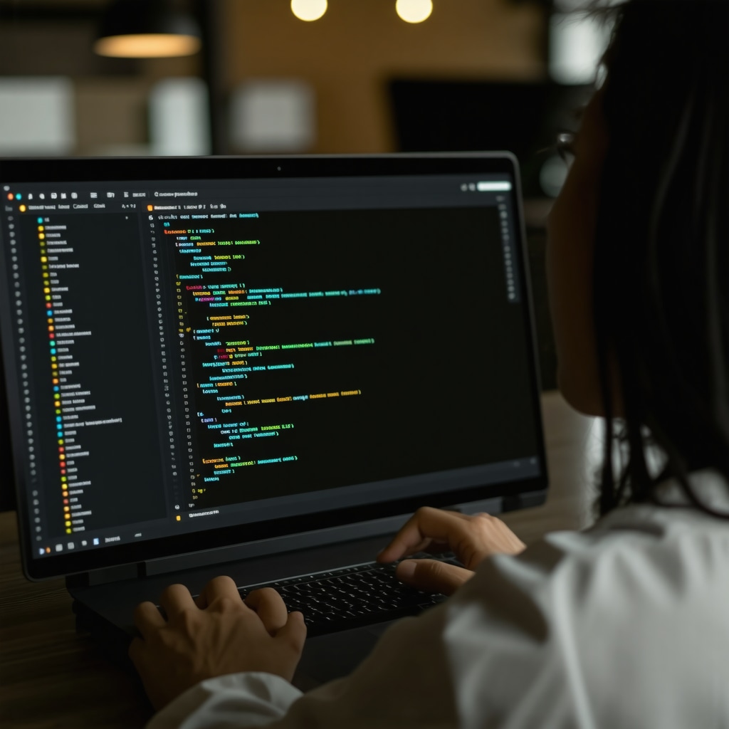 Developer coding schema markup on a website interface