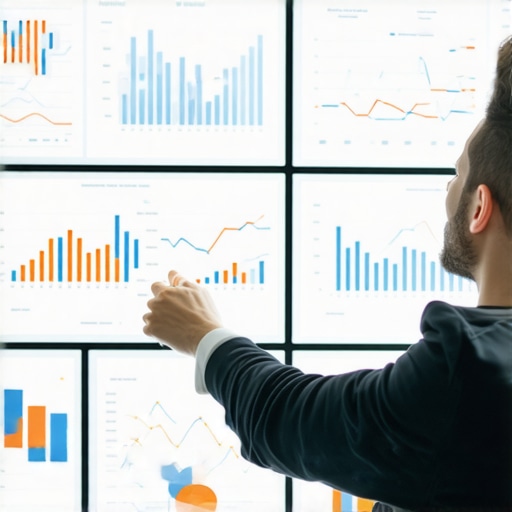 SEO professional reviewing local search analytics on screens.