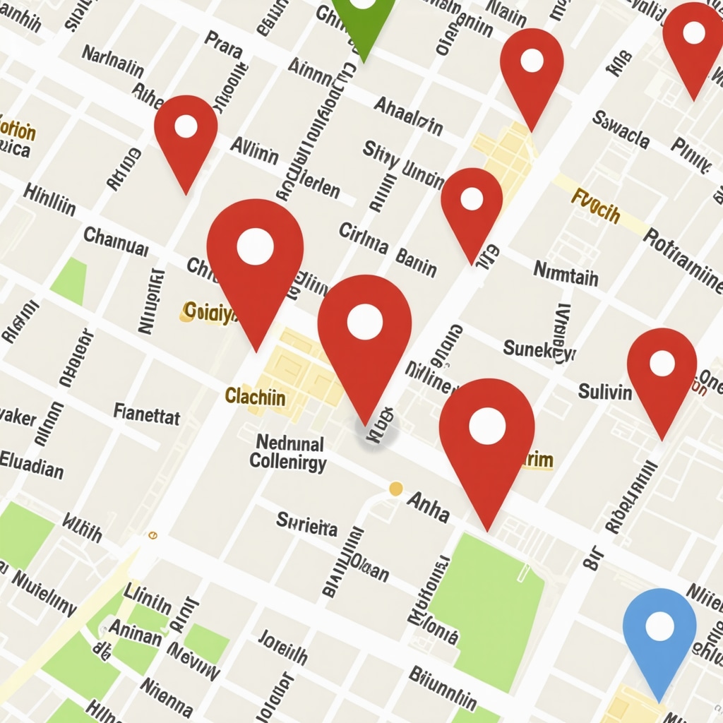A visual of an interactive map with augmented reality features showcasing local business locations and customer interactions.
