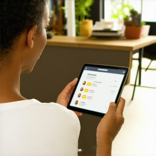 Business owner analyzing positive customer reviews on a tablet