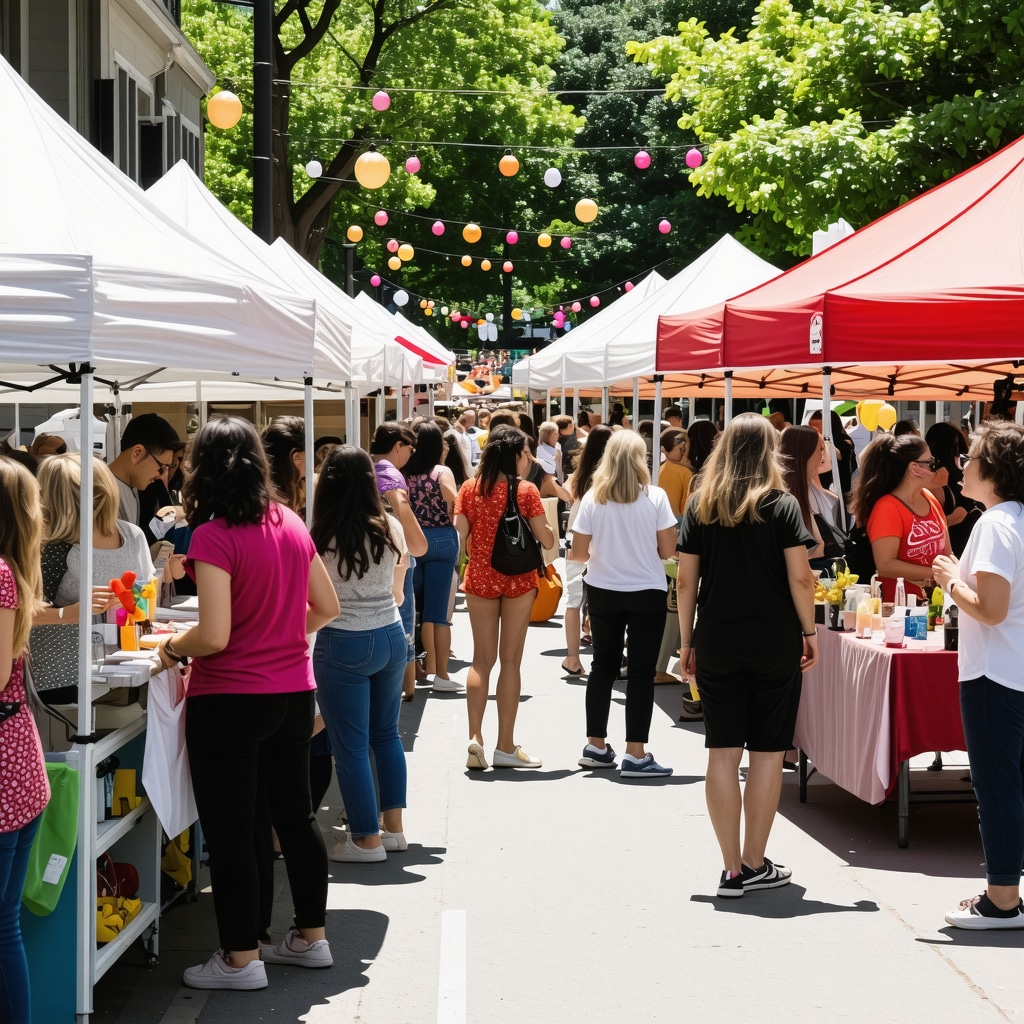 Local community event with small businesses and residents