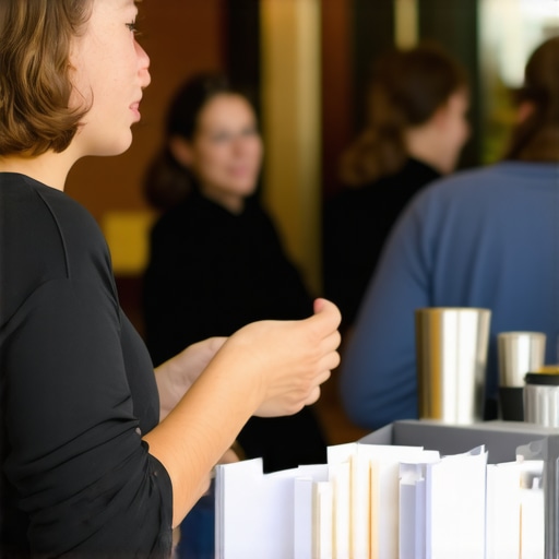 Business owner interacting with community members at a local event to gather reviews