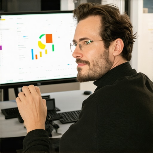 Business owner reviewing local data analytics with maps and charts