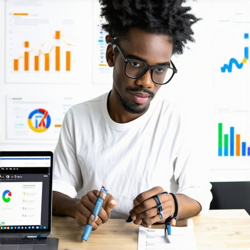 Analytical dashboard showing local SEO metrics and trends
