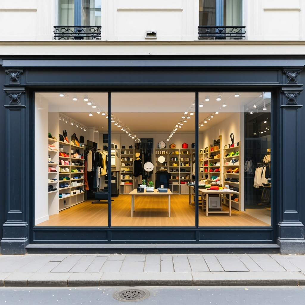 Virtual tour showcasing a storefront with interactive features