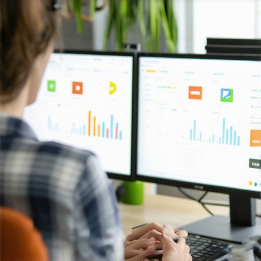SEO specialist reviewing citation data and structured data markup on a computer.