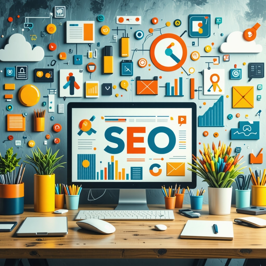 Illustration of AR, AI, and voice search in local SEO context.