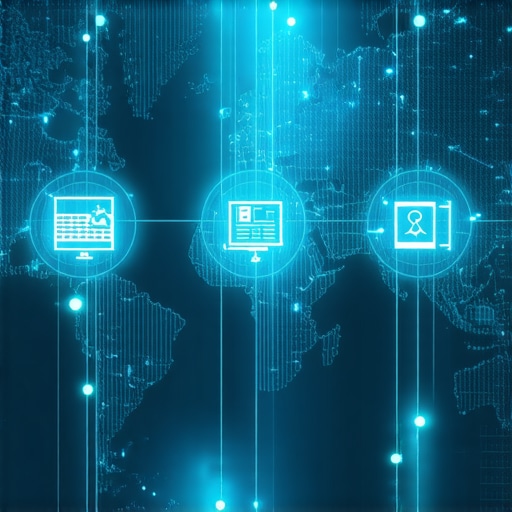 Digital map displaying geospatial analytics and AI icons illustrating advanced local SEO techniques.