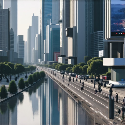Augmented reality and voice search technology in a modern city environment