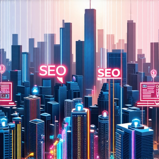 Digital cityscape illustrating advanced local SEO strategies